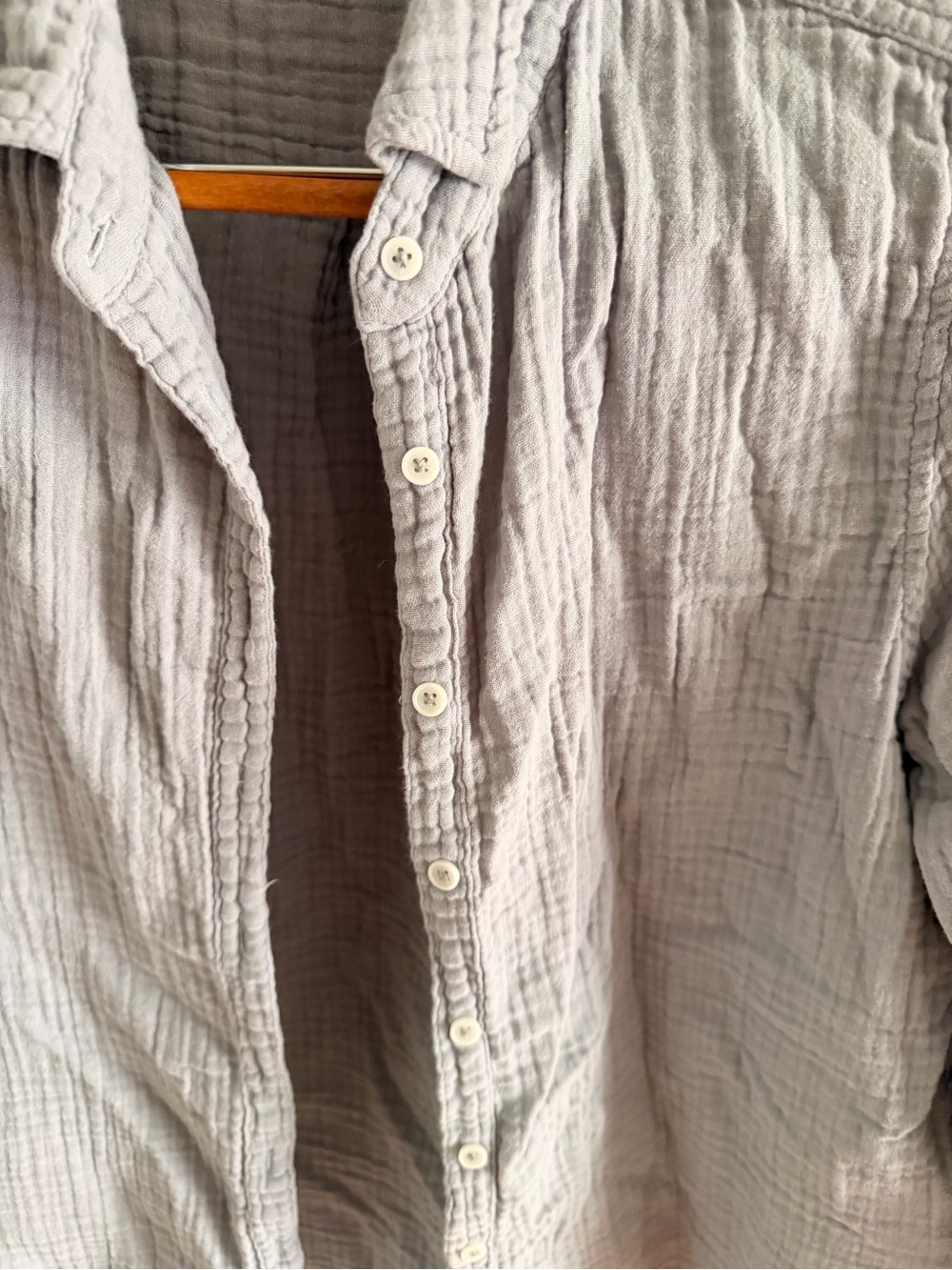 Dylan Light Blue-Grey Cotton Gauze Shirt size medium - Picture 2 of 9